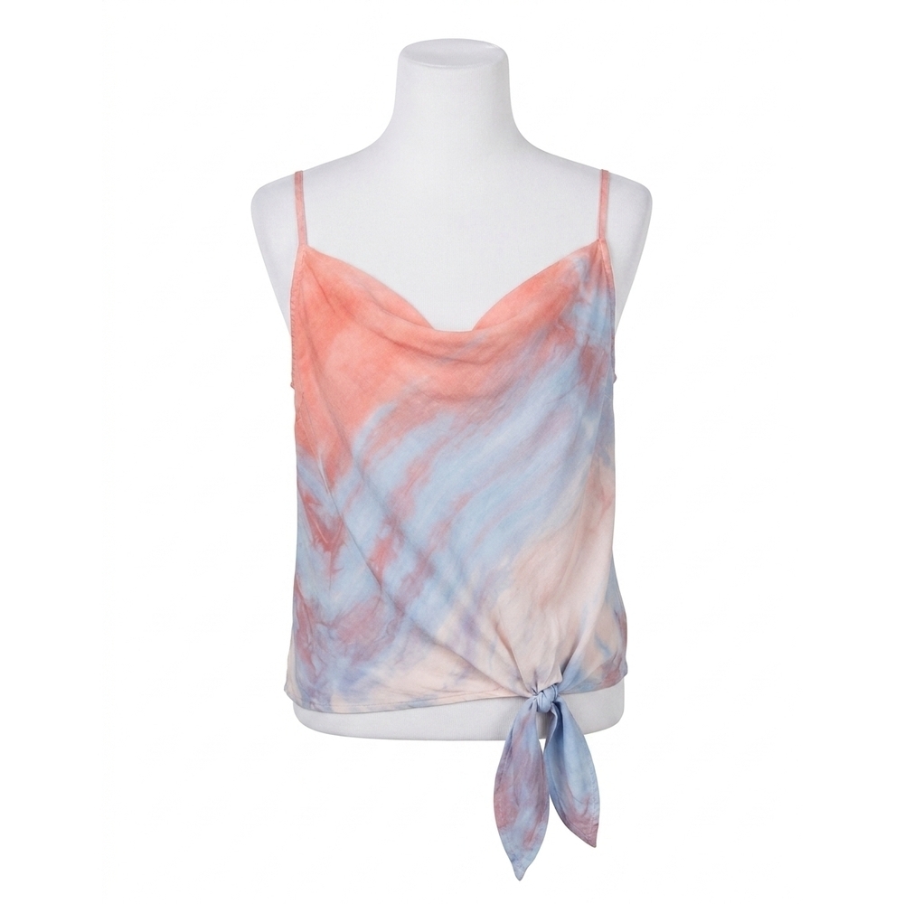 NEW BELLA DAHL bias cowl neck tie up cami in poppy